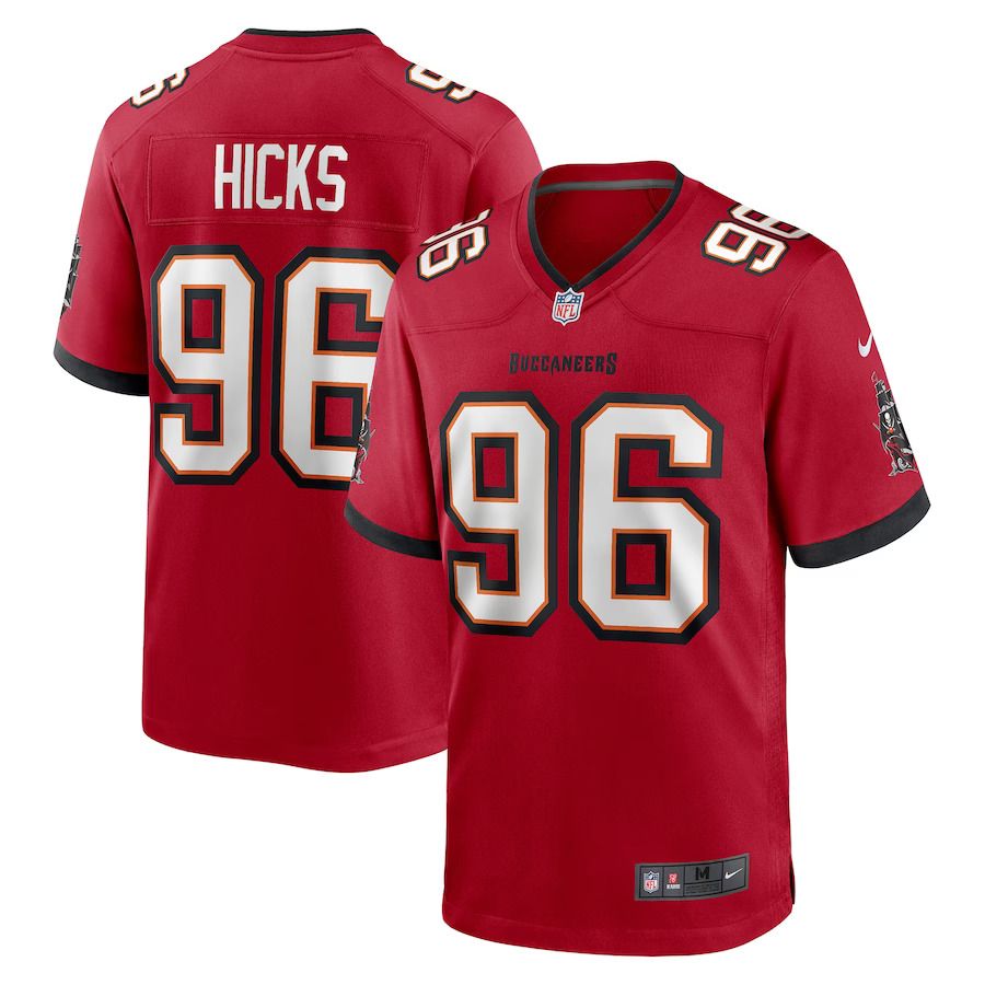 Men Tampa Bay Buccaneers 96 Akiem Hicks Nike Red Game Player NFL Jersey